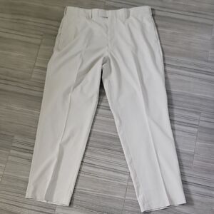 PGA Tour White Dress Pants Flat Front Straight Leg